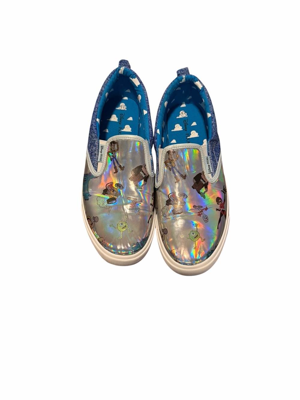 🛫 Disney X Pixar Iridescent Slip on Sneakers size 11 - Picture 2 of 6